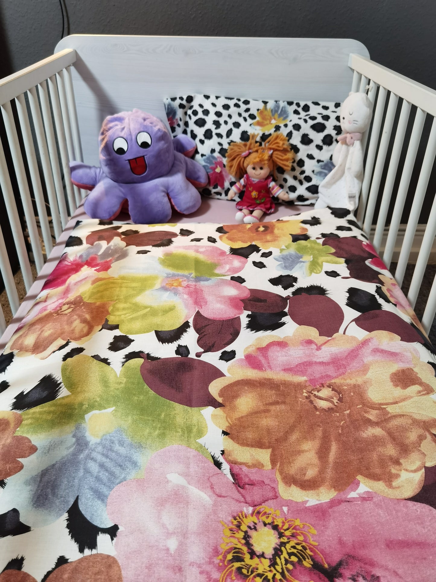 Flower printed Baby bedding set | 2-teilige Babybettwäsche ohne Füllung