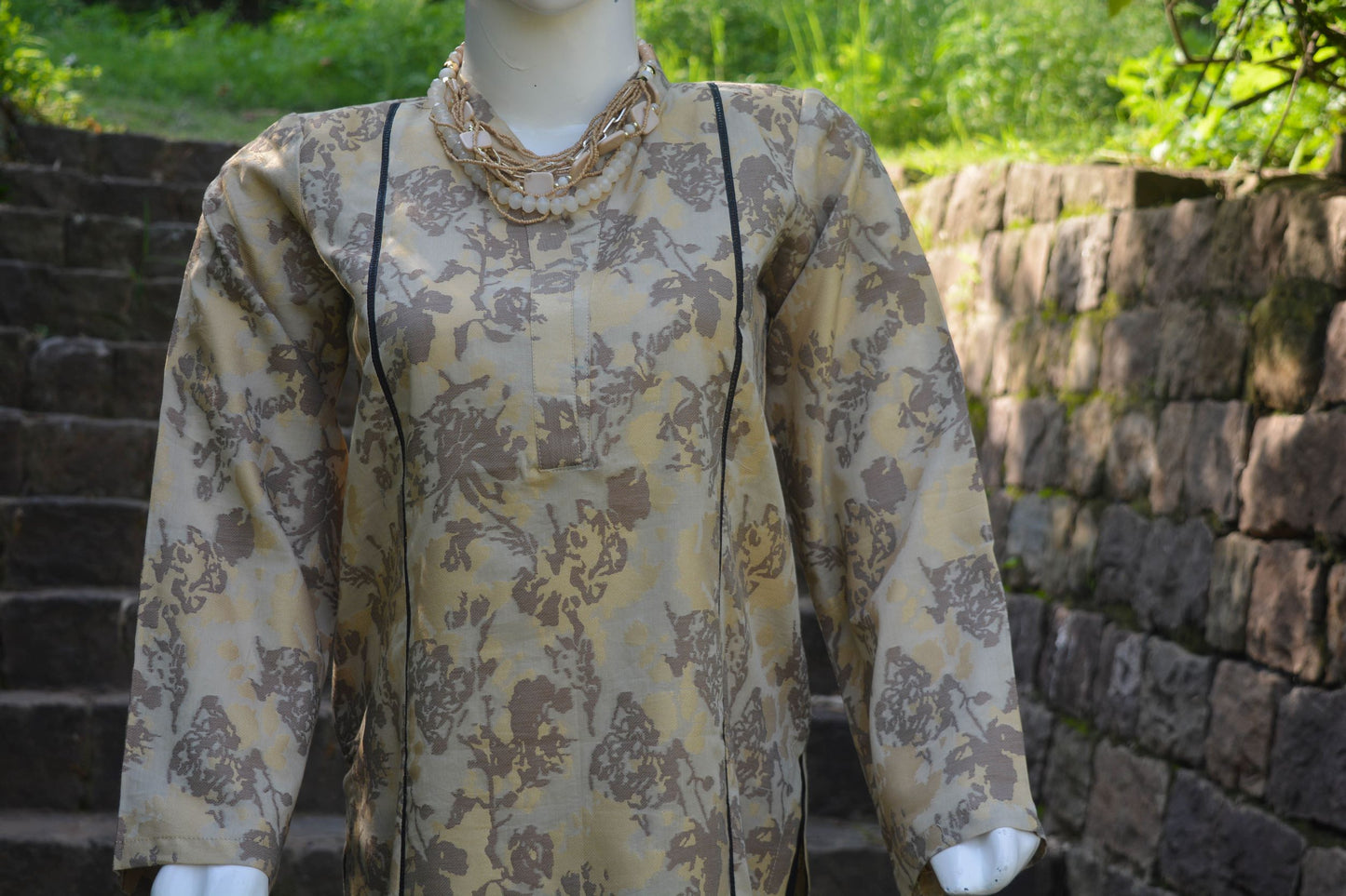 Jacquard printed light Beige Shirt